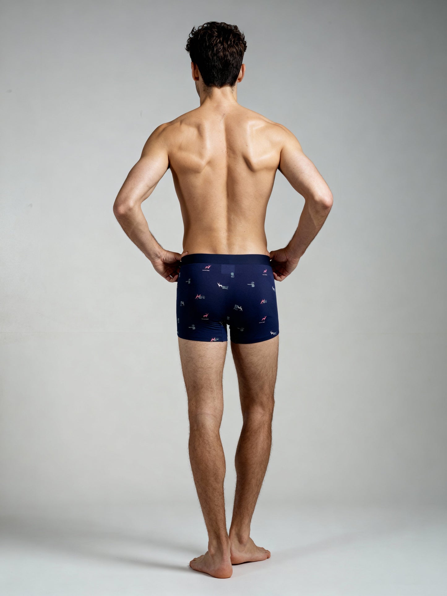 Men V Walks Naval printed Luxury Elastic Trunk by Manaca