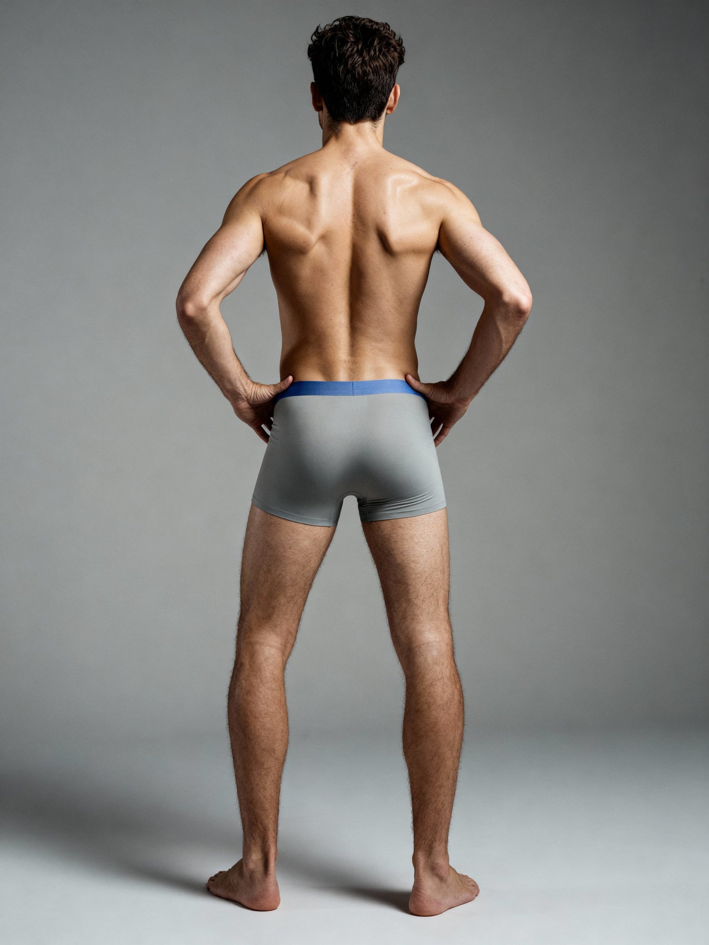 Men V Walks Light Blue Solid Luxury Elastic Trunk by Manaca