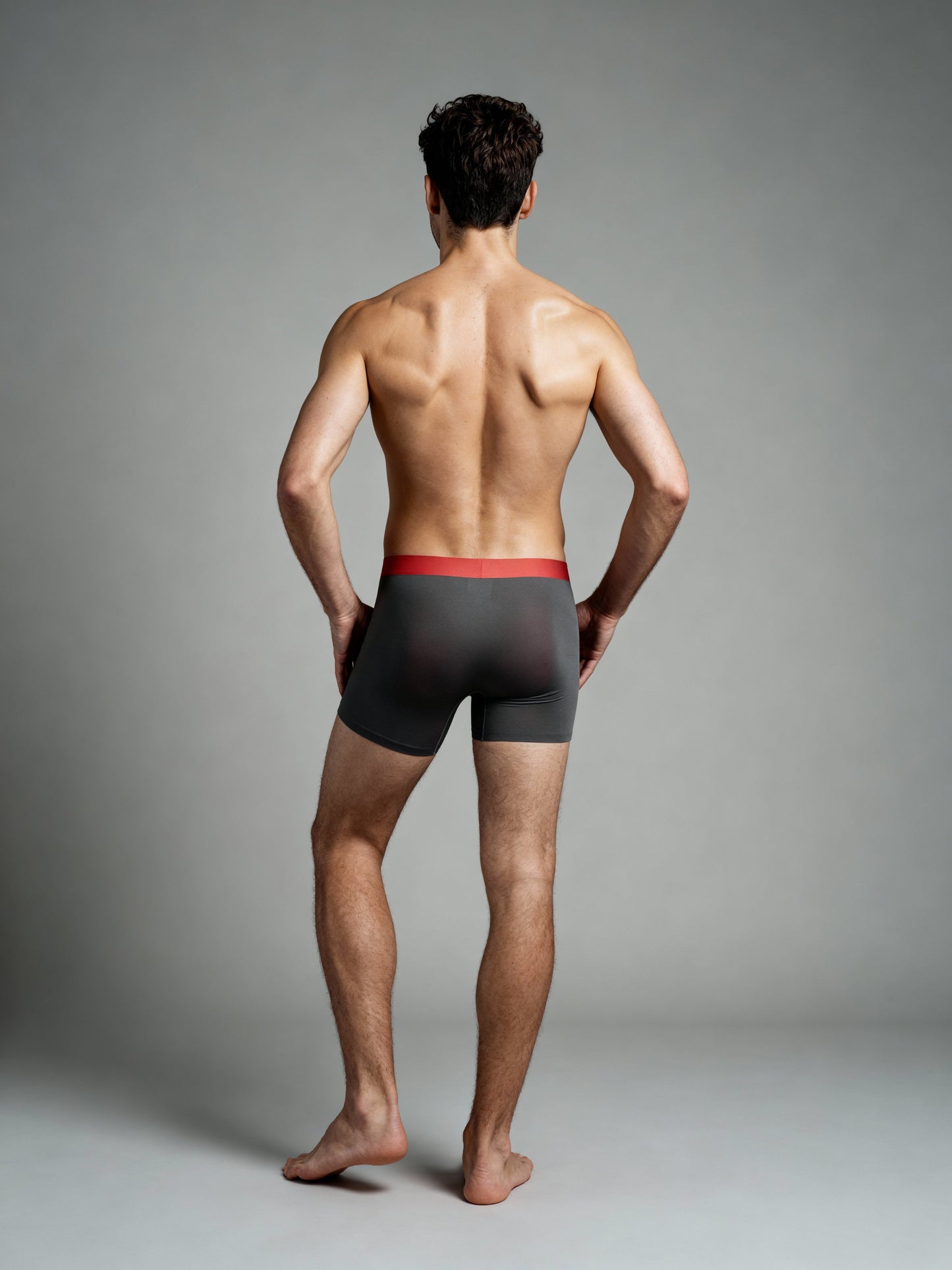 Men Dual Tone Orange Grey Solid Luxury Bonded Elastic Trunk by Manaca