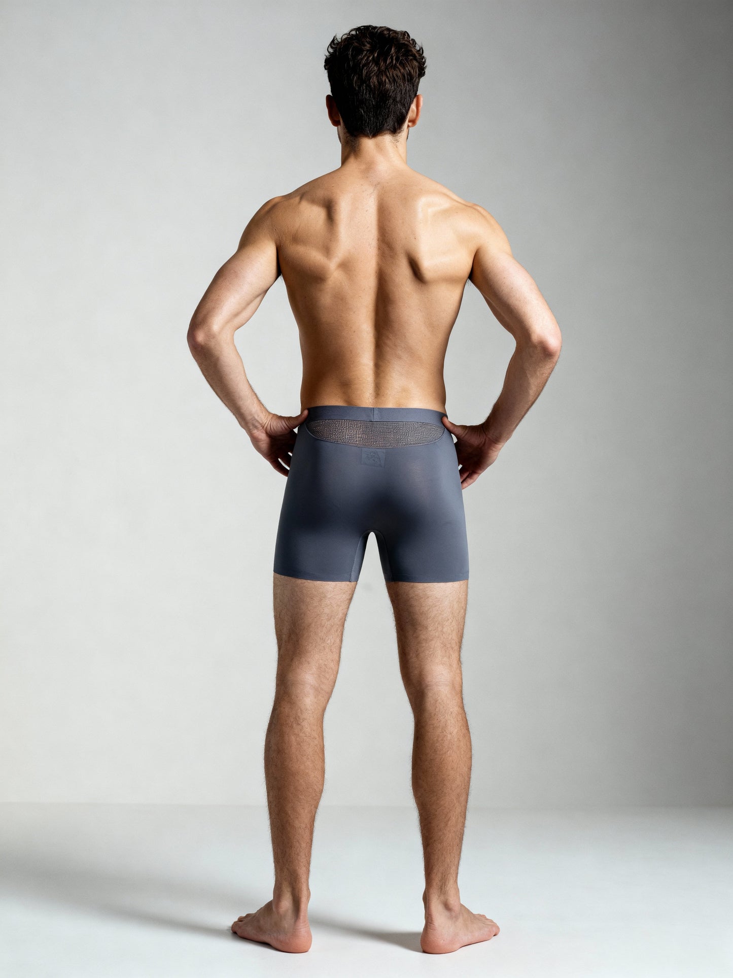 Men Mesh Blue Solid Luxury Elastic Trunk by Manaca