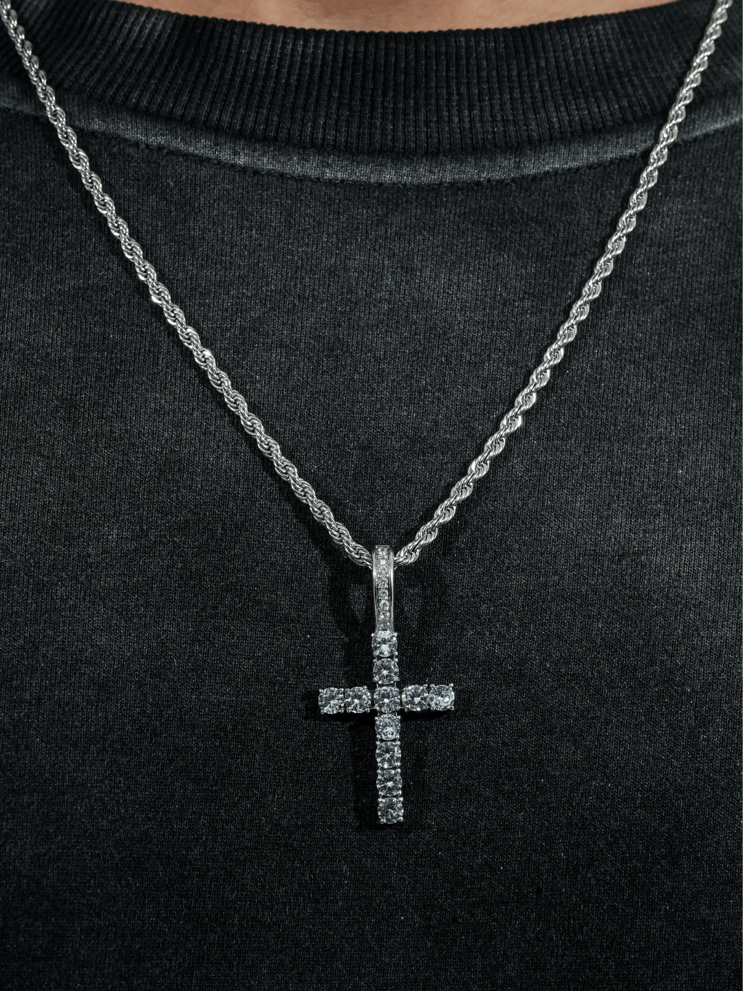 Manaca Crystal Halo Cross Pendant