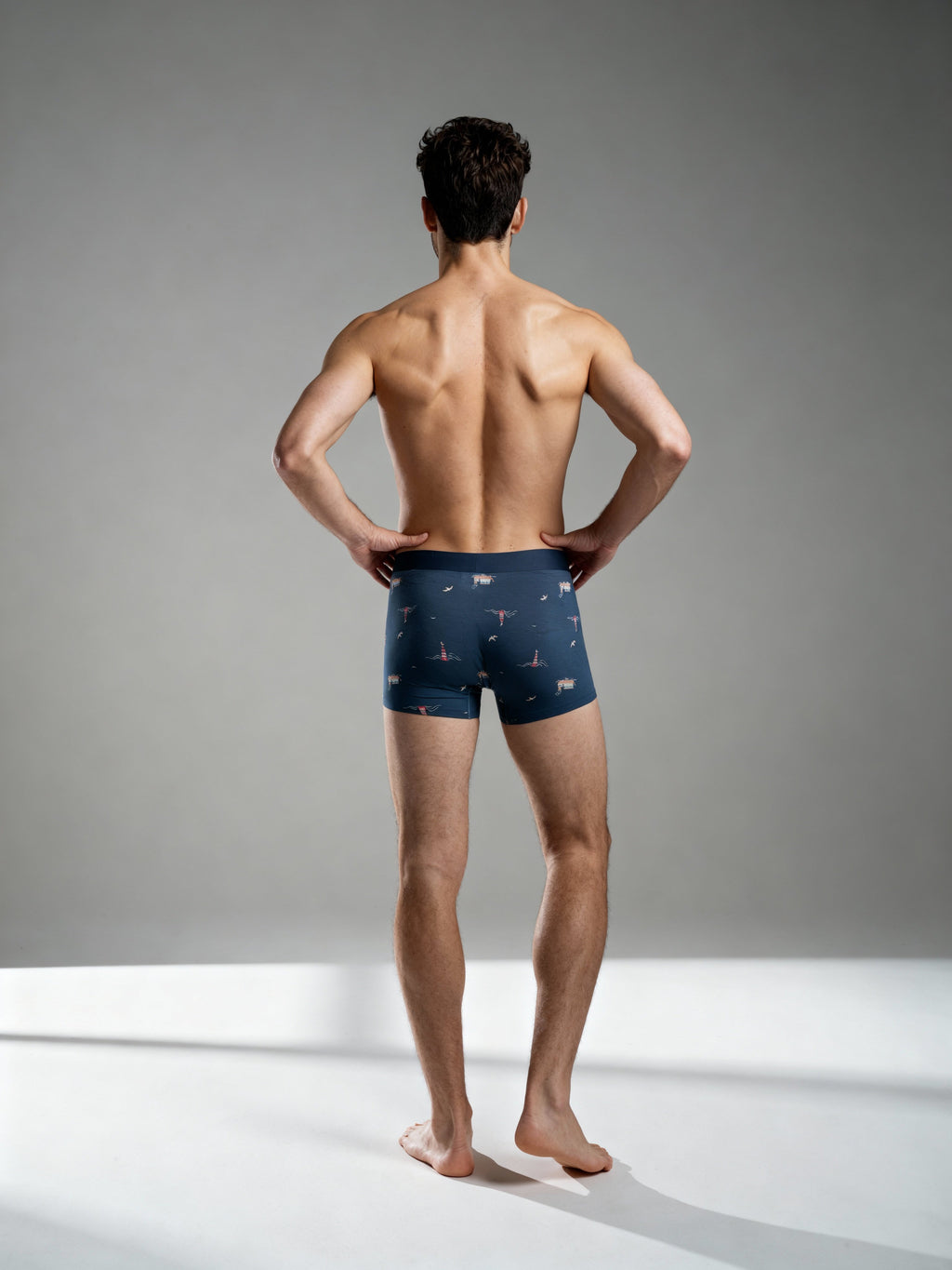 Men V Walk Starfish Printed  Luxury Elastic Trunk by Manaca