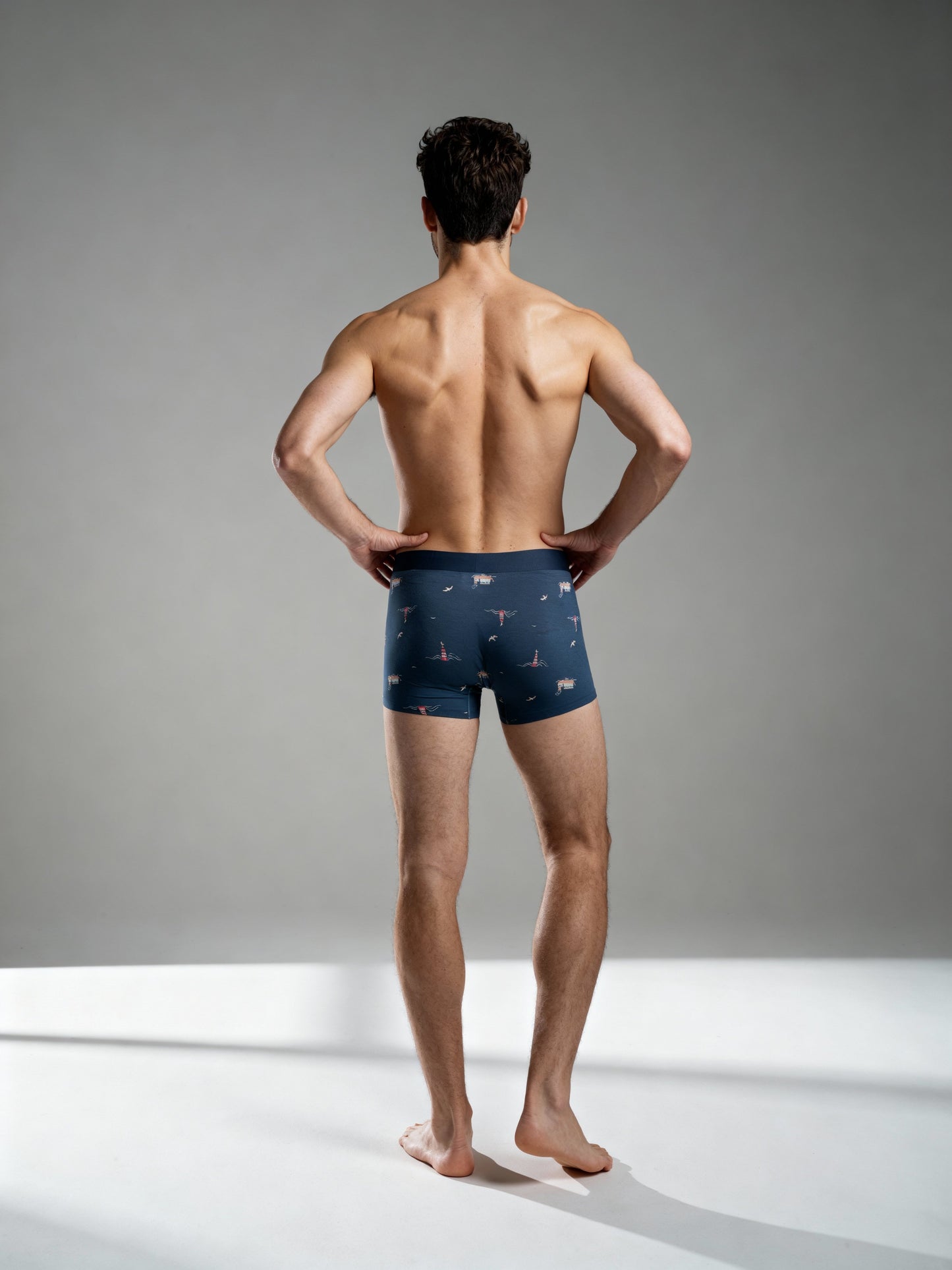 Men V Walk Starfish Printed  Luxury Elastic Trunk by Manaca