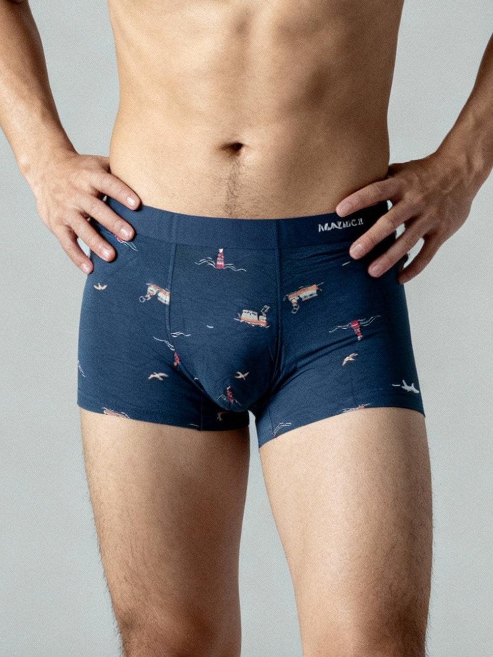 Men V Walk Starfish Printed  Luxury Elastic Trunk by Manaca
