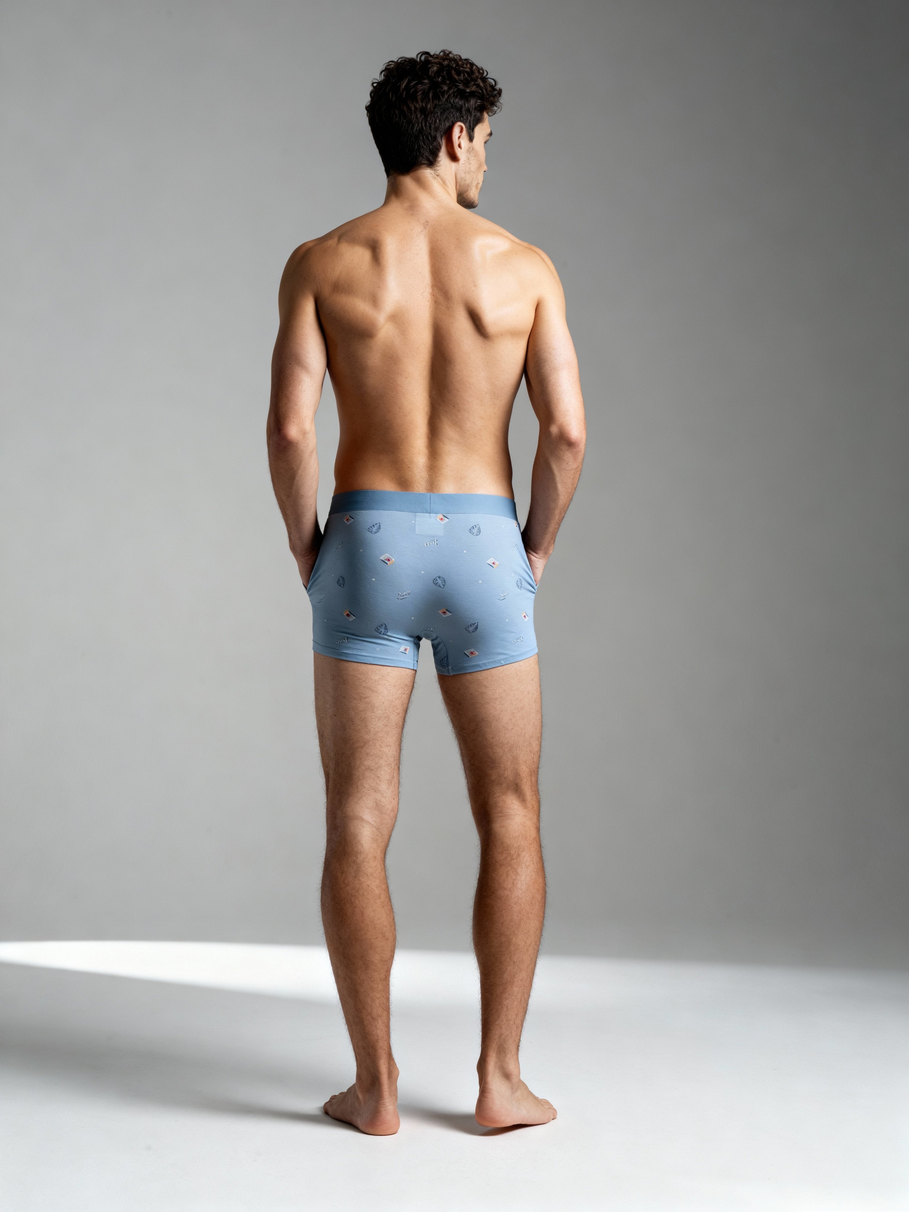 Men V Walk Match Stick printed  Luxury Elastic Trunk by Manaca