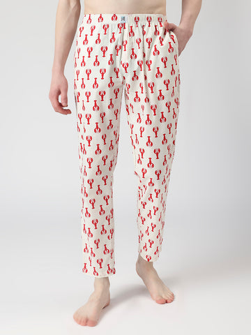Men's Red and White All Over Scorpion Printed Pyjama