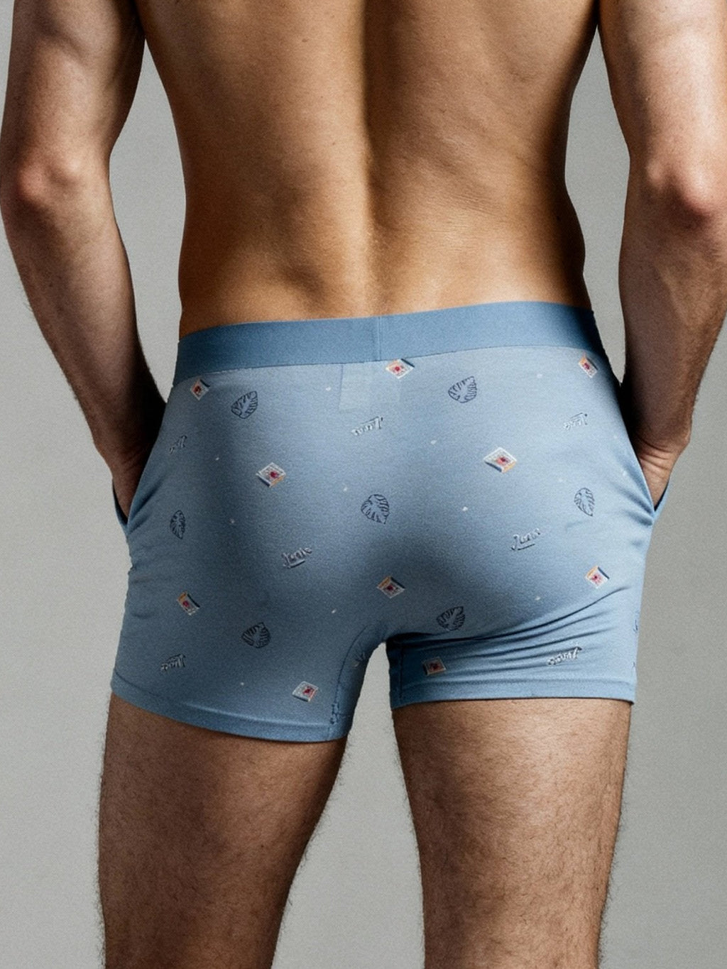 Men V Walk Match Stick printed  Luxury Elastic Trunk by Manaca