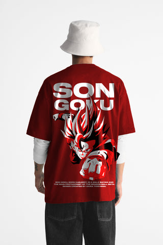 Mens Songoku Fighter Cotton Oversized T-shirt