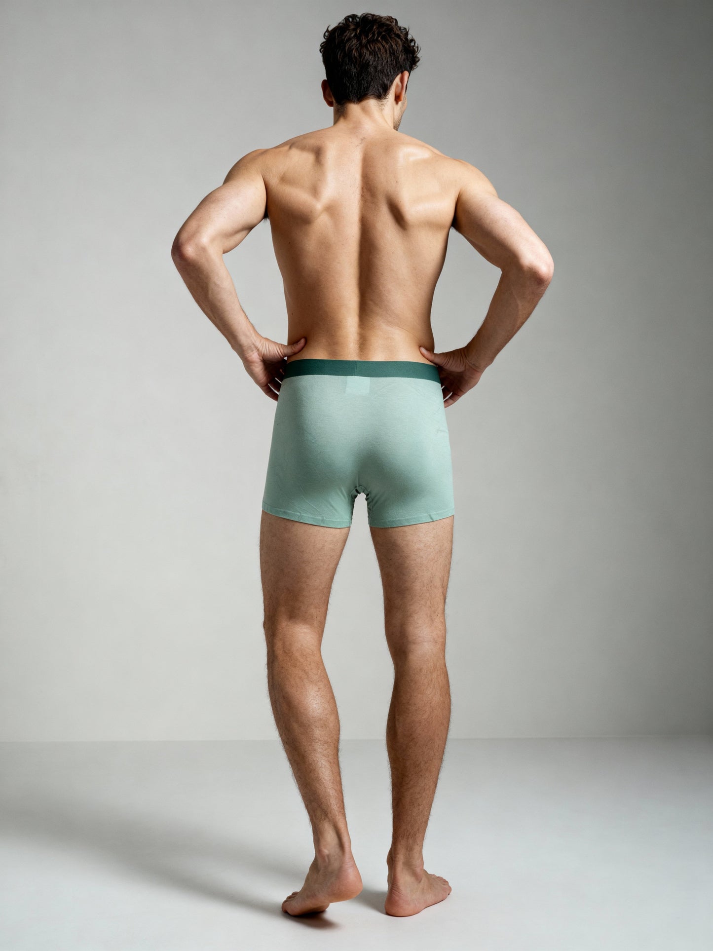 Men V Walks Light Green Solid Luxury Elastic Trunk by Manaca