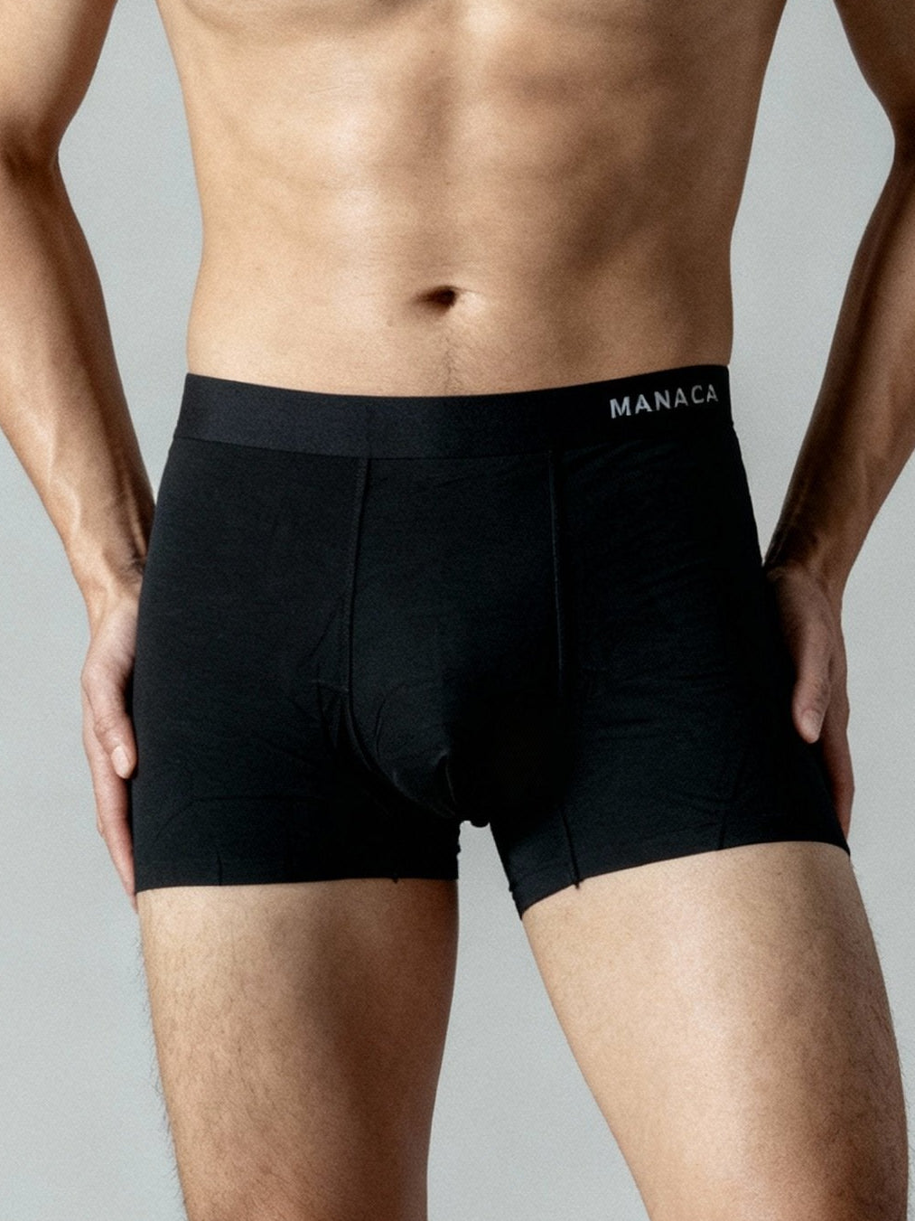 Men V Walks Black Solid Luxury Elastic Trunk by Manaca