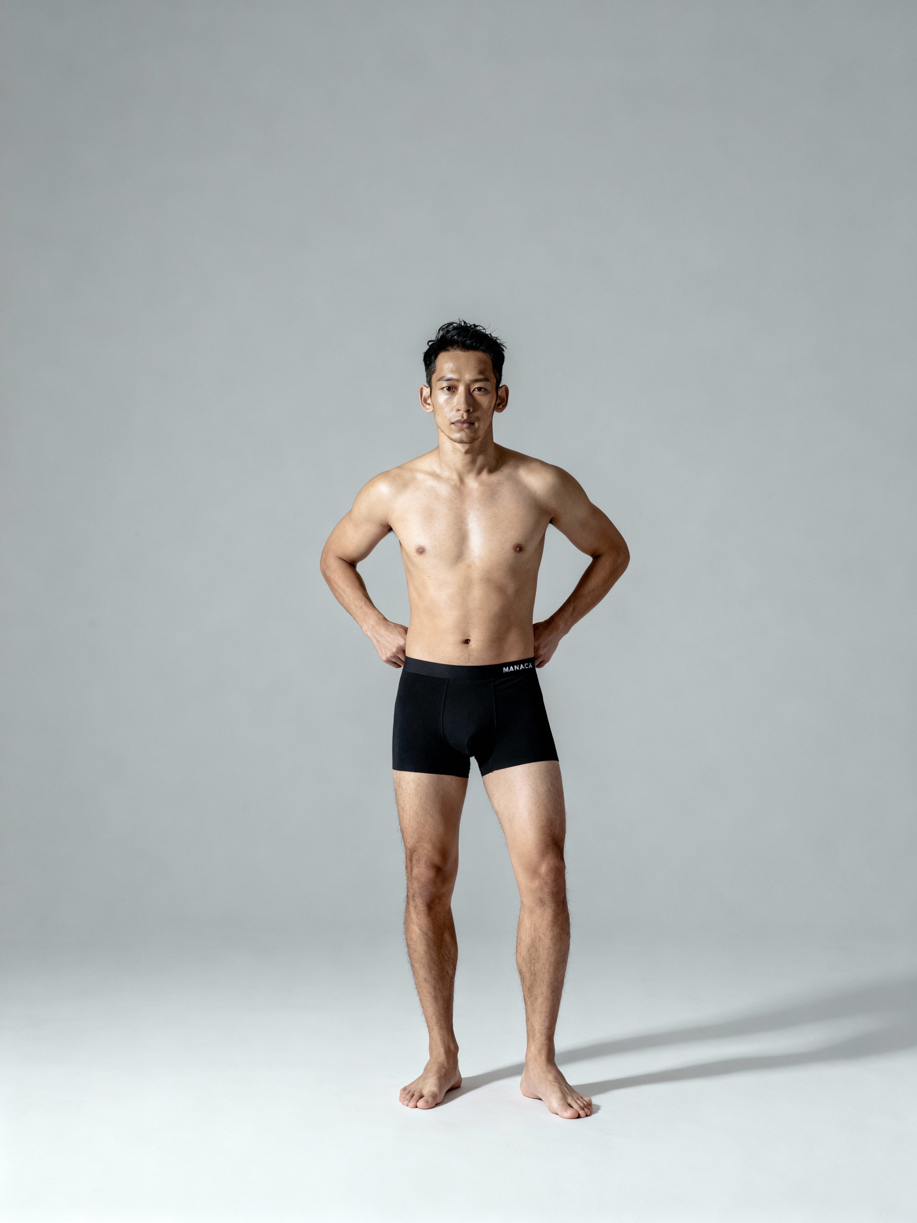 Men V Walks Black Solid Luxury Elastic Trunk by Manaca