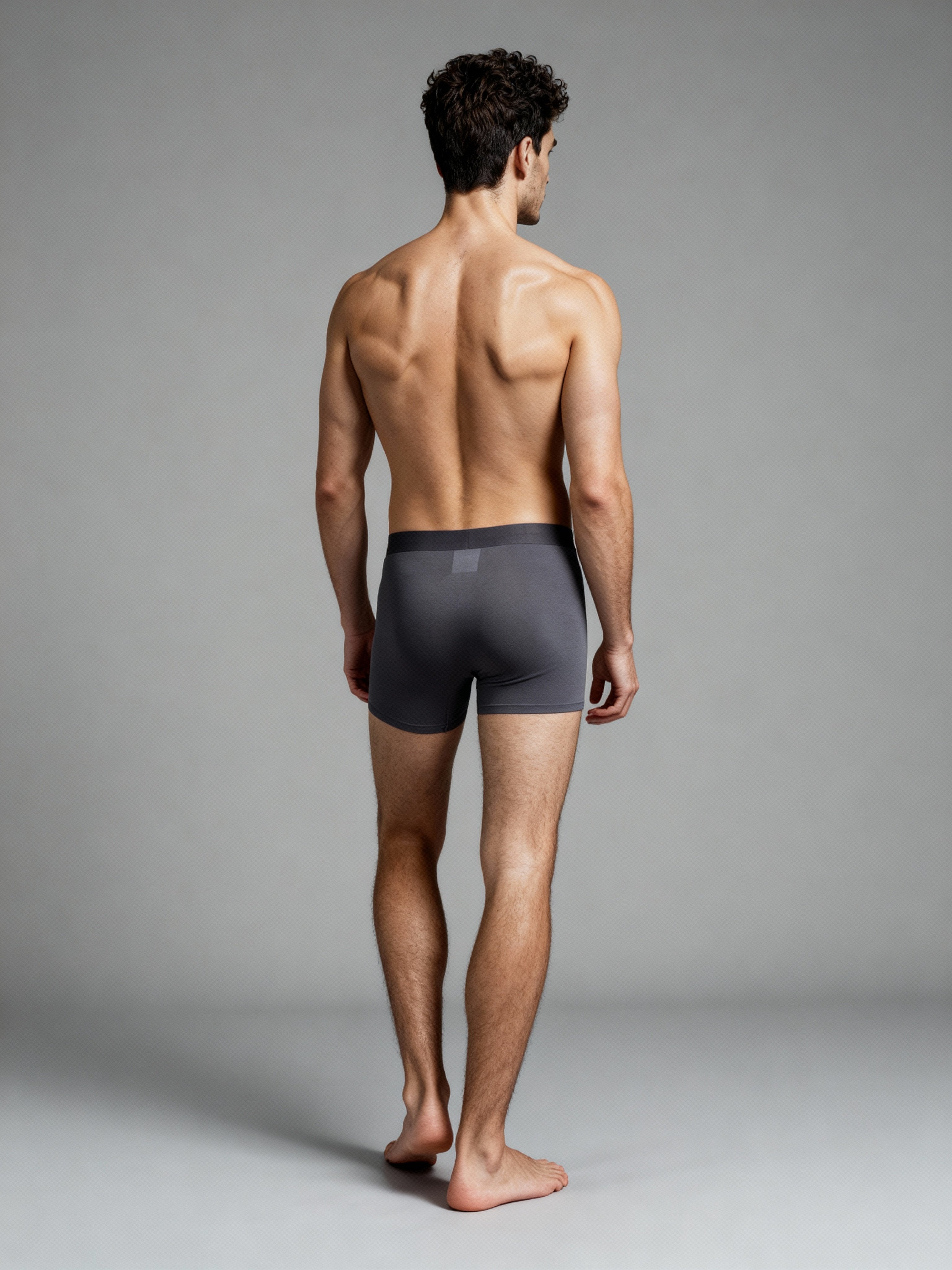 Men V Walks Dark Grey Solid  Premium Elastic Trunk by Manaca