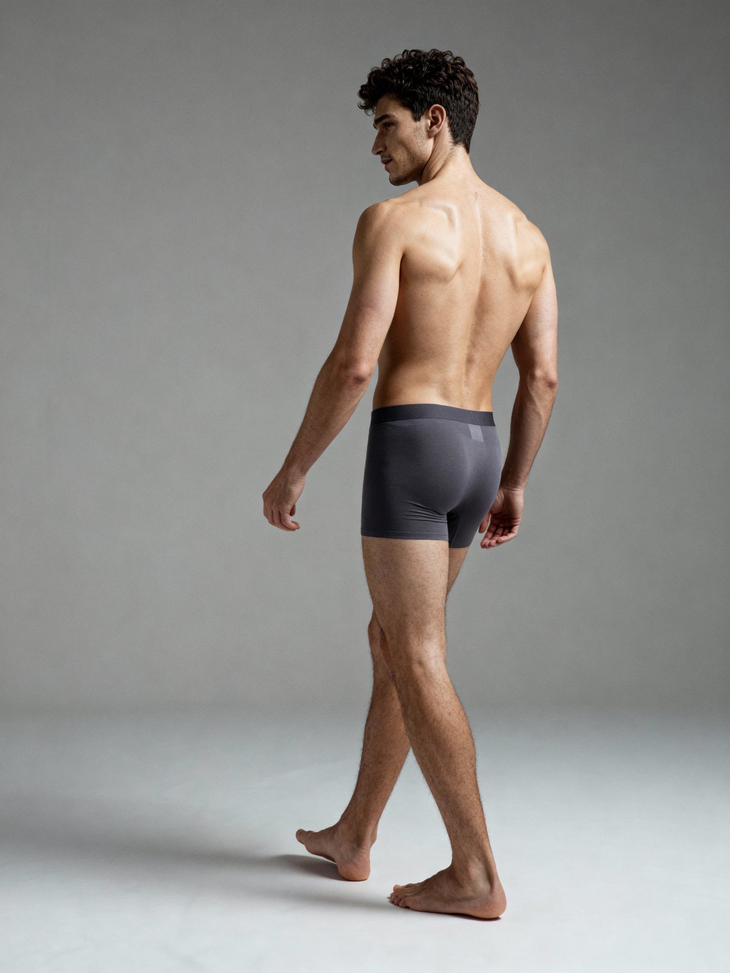 Men V Walks Dark Grey Solid  Premium Elastic Trunk by Manaca