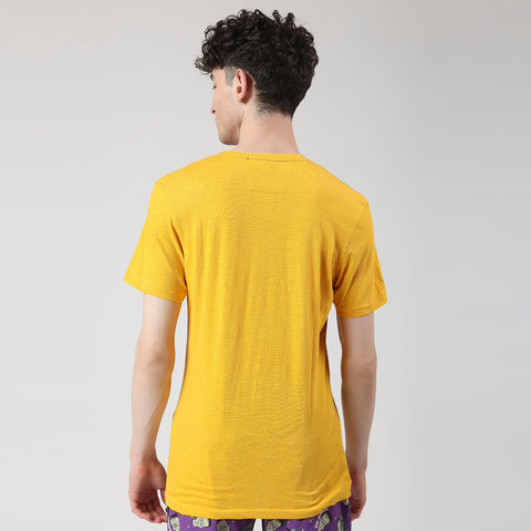 Yellow/Mustard Regular Solid Plain Men's T-shirt