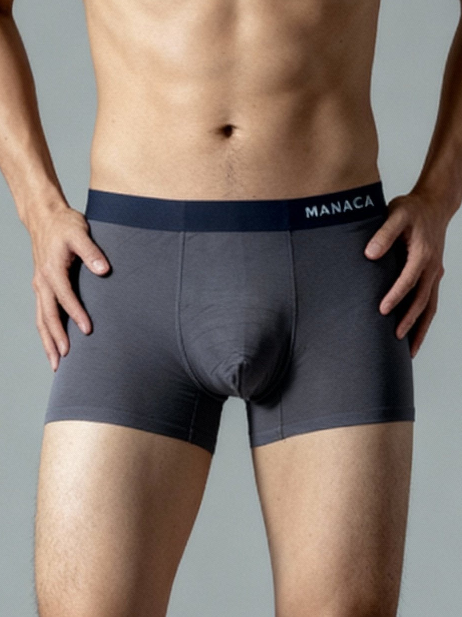 Men V Walks Dark Grey Solid  Premium Elastic Trunk by Manaca