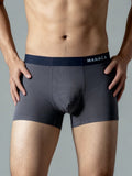 Men V Walks Dark Grey Solid  Premium Elastic Trunk by Manaca