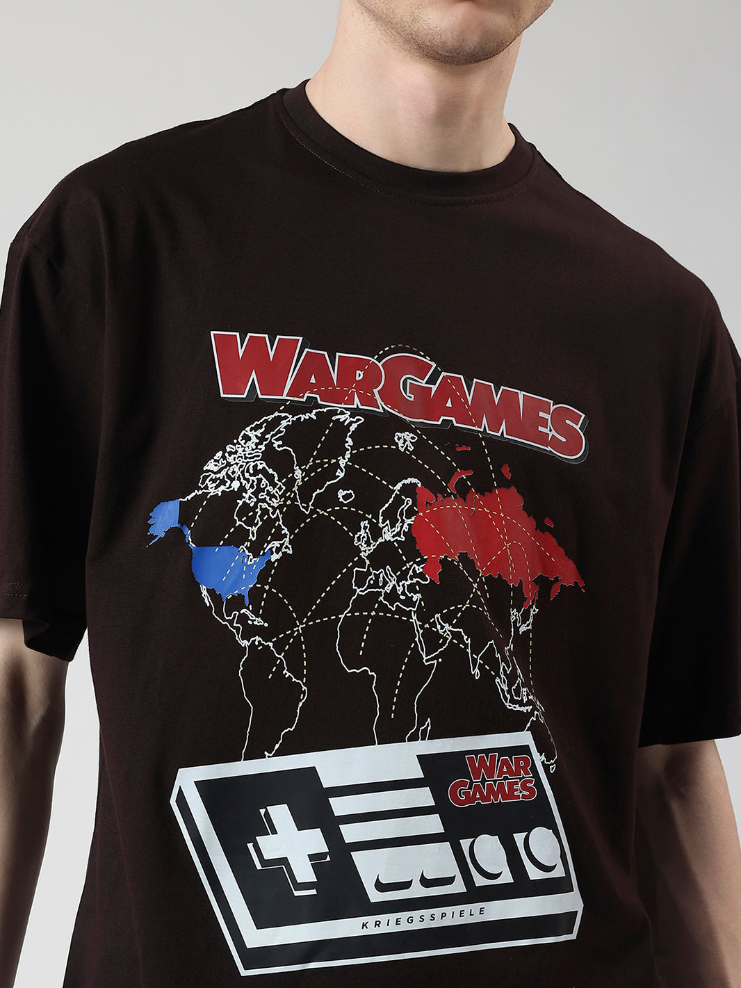 War Games Graphic Printed Men's Oversized T-shirt
