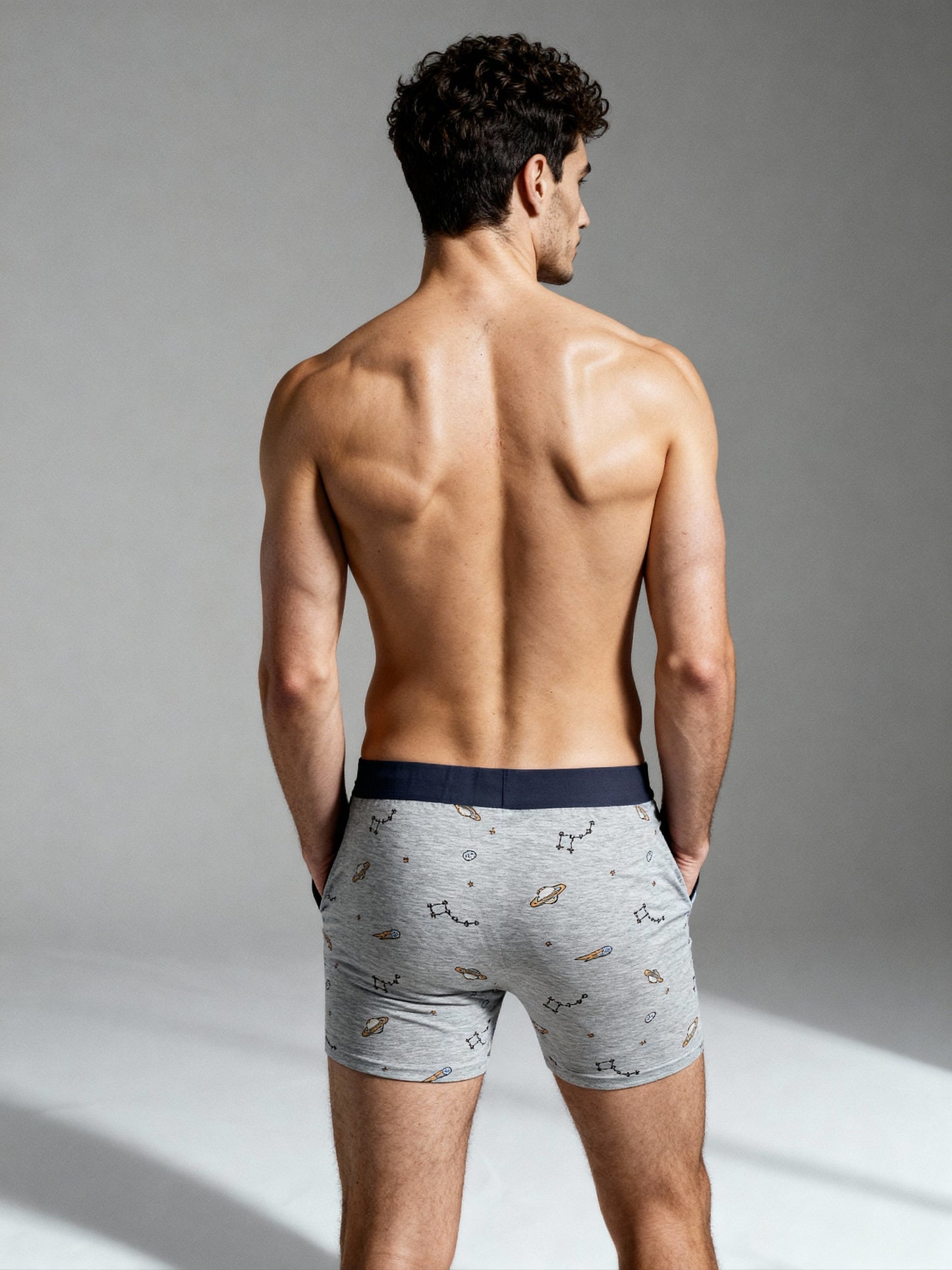 Men V Walks Sobber printed Luxury Elastic Trunk by Manaca