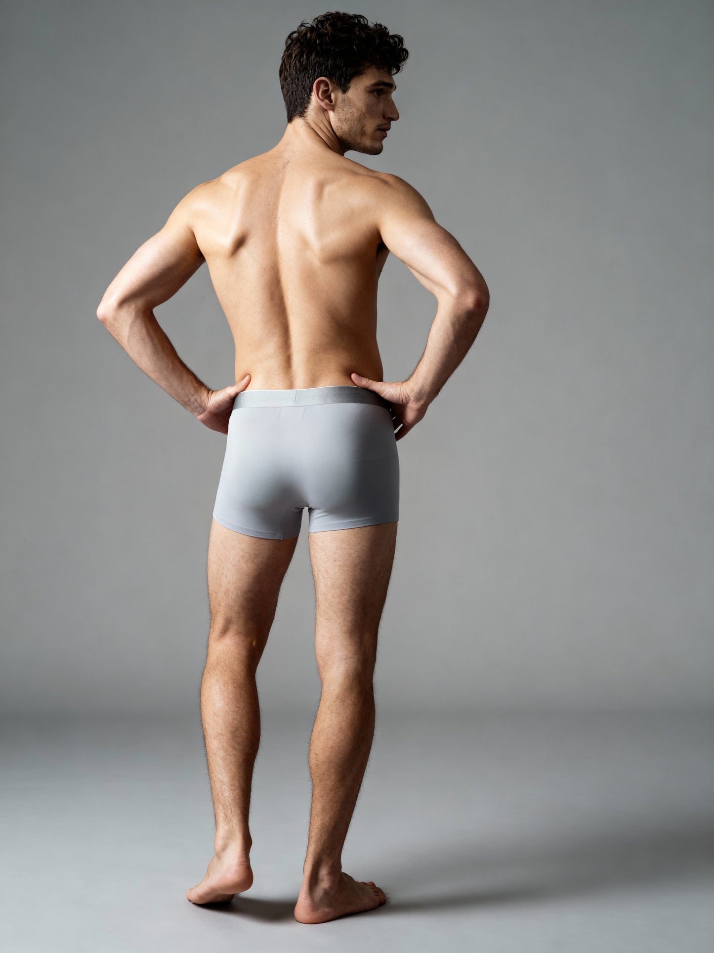 Men V Walks Grey Solid Luxury Elastic Trunk by Manaca