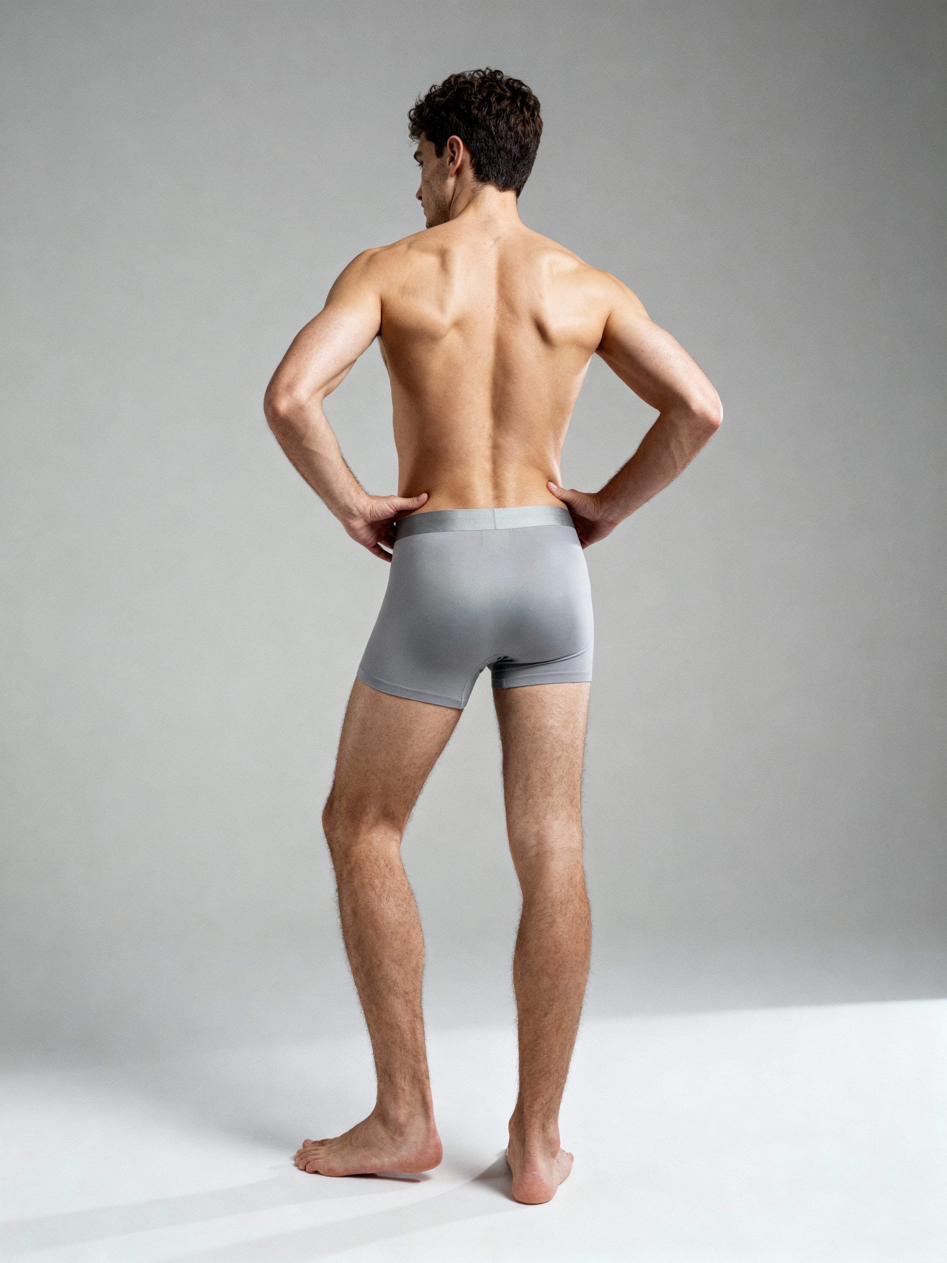 Men V Walks Grey Solid Luxury Elastic Trunk by Manaca
