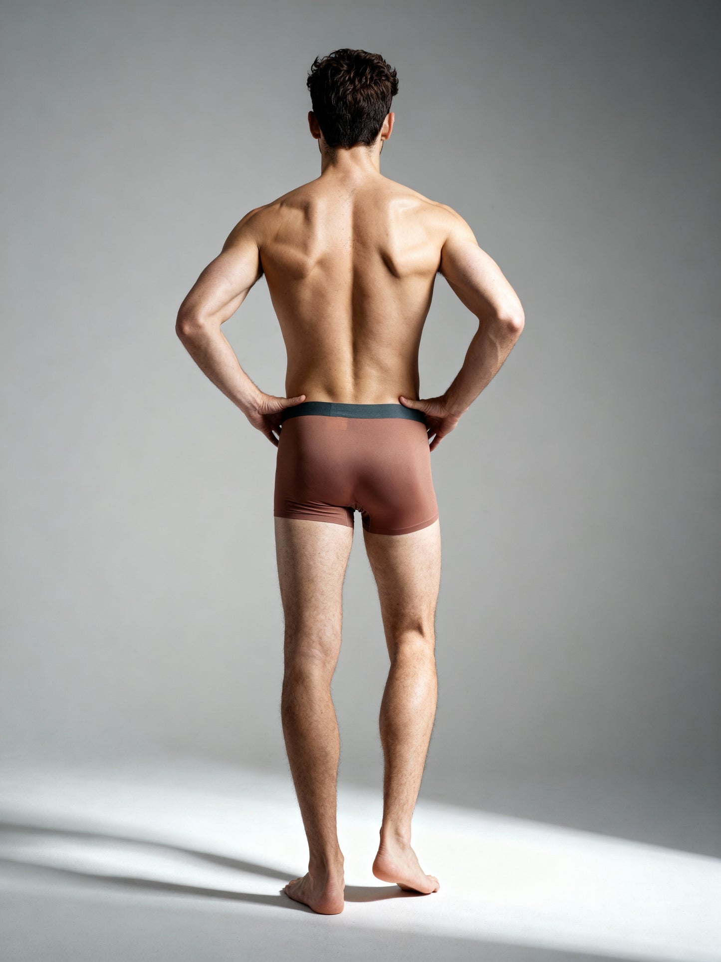 Men Dual Tone Grey Brown Solid Luxury Elastic Trunk by Manaca