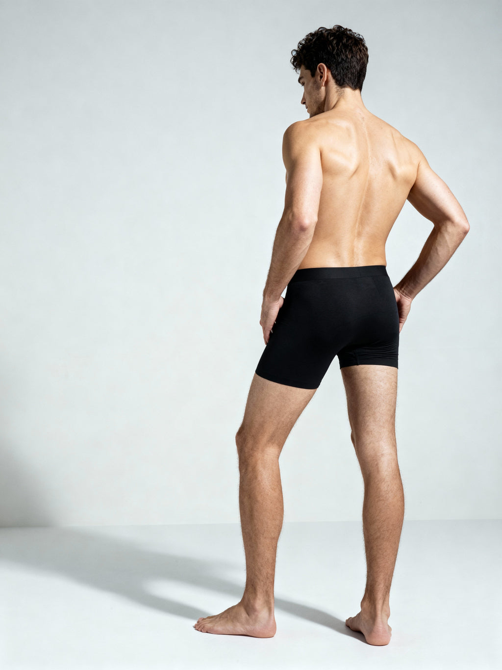 Men V Walks Black Solid Luxury Elastic Trunk by Manaca