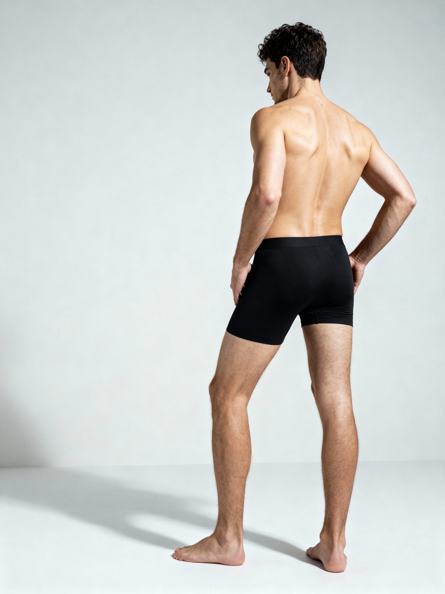 Men V Walks Black Solid Luxury Elastic Trunk by Manaca