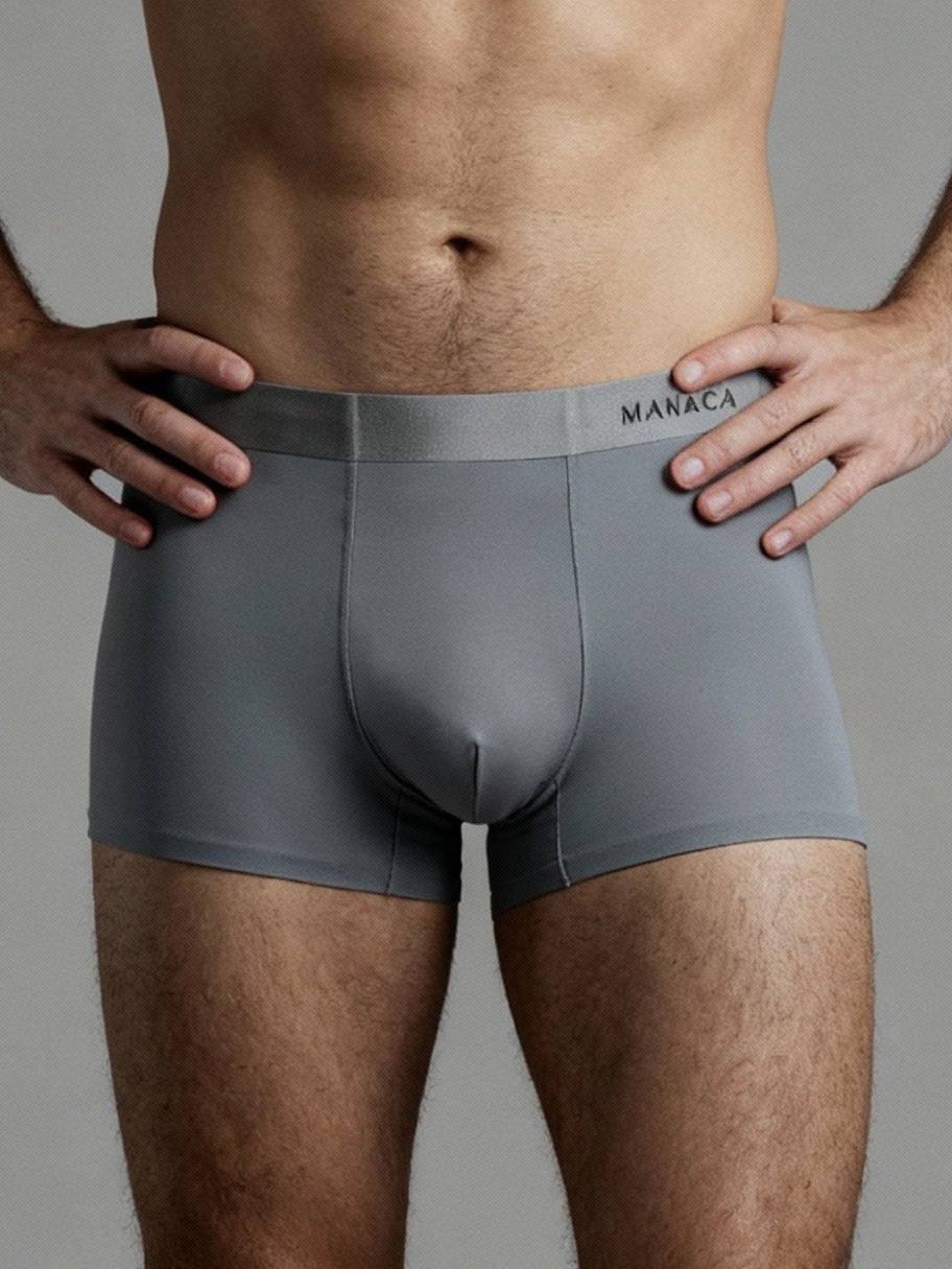 Men V Walks Grey Solid Luxury Elastic Trunk by Manaca