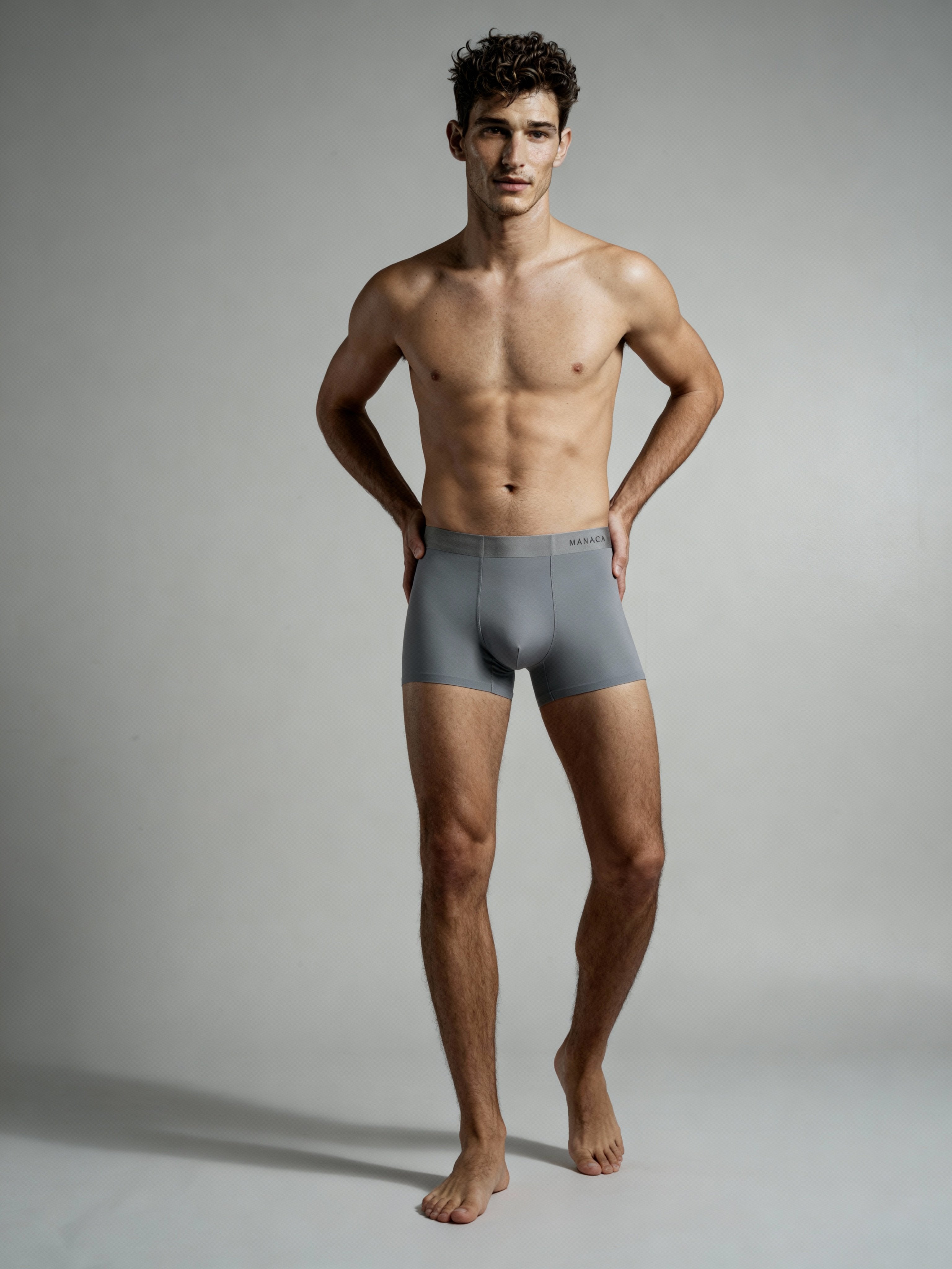 Men V Walks Grey Solid Luxury Elastic Trunk by Manaca