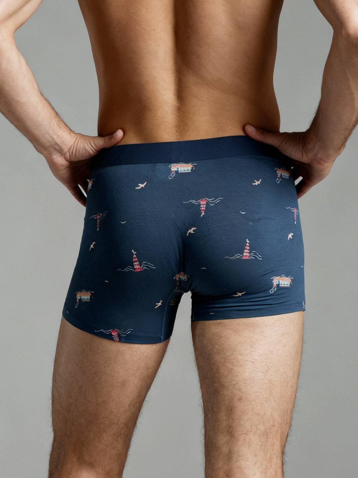 Men V Walk Starfish Printed  Luxury Elastic Trunk by Manaca
