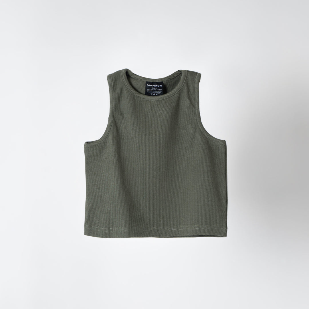 Rigged crop top Olive