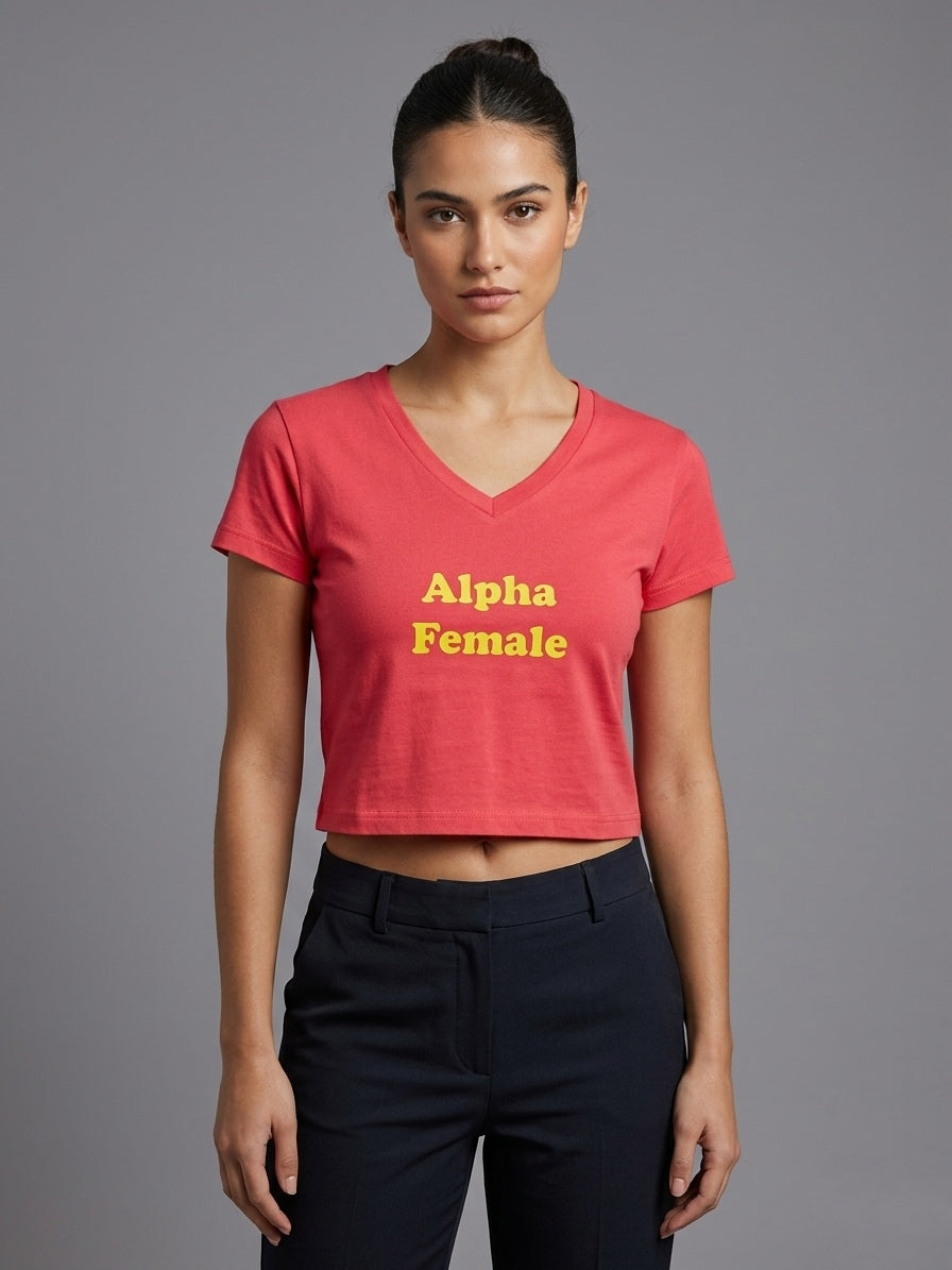 V Neck Pink Women's Essential