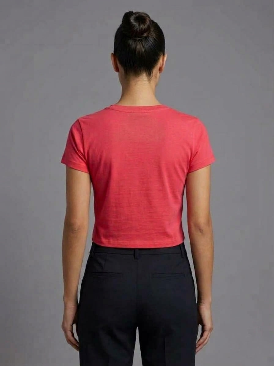V Neck Pink Women's Essential