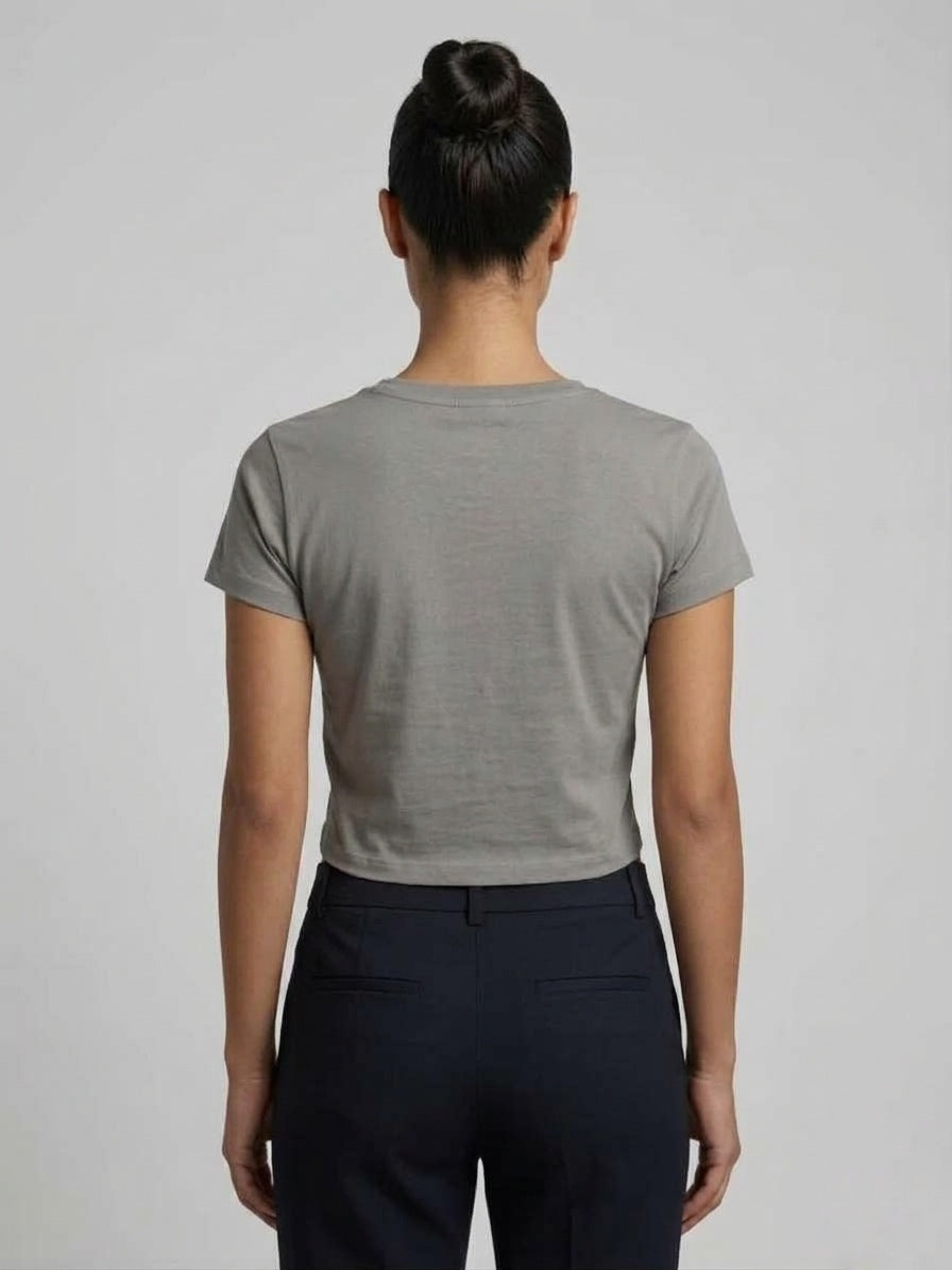 V Neck Grey Women's Essential