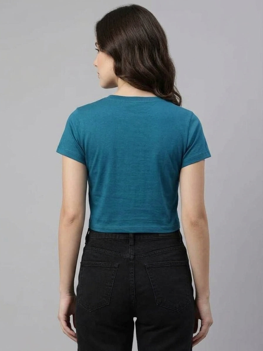 V Neck Teal Basic Women's Essential