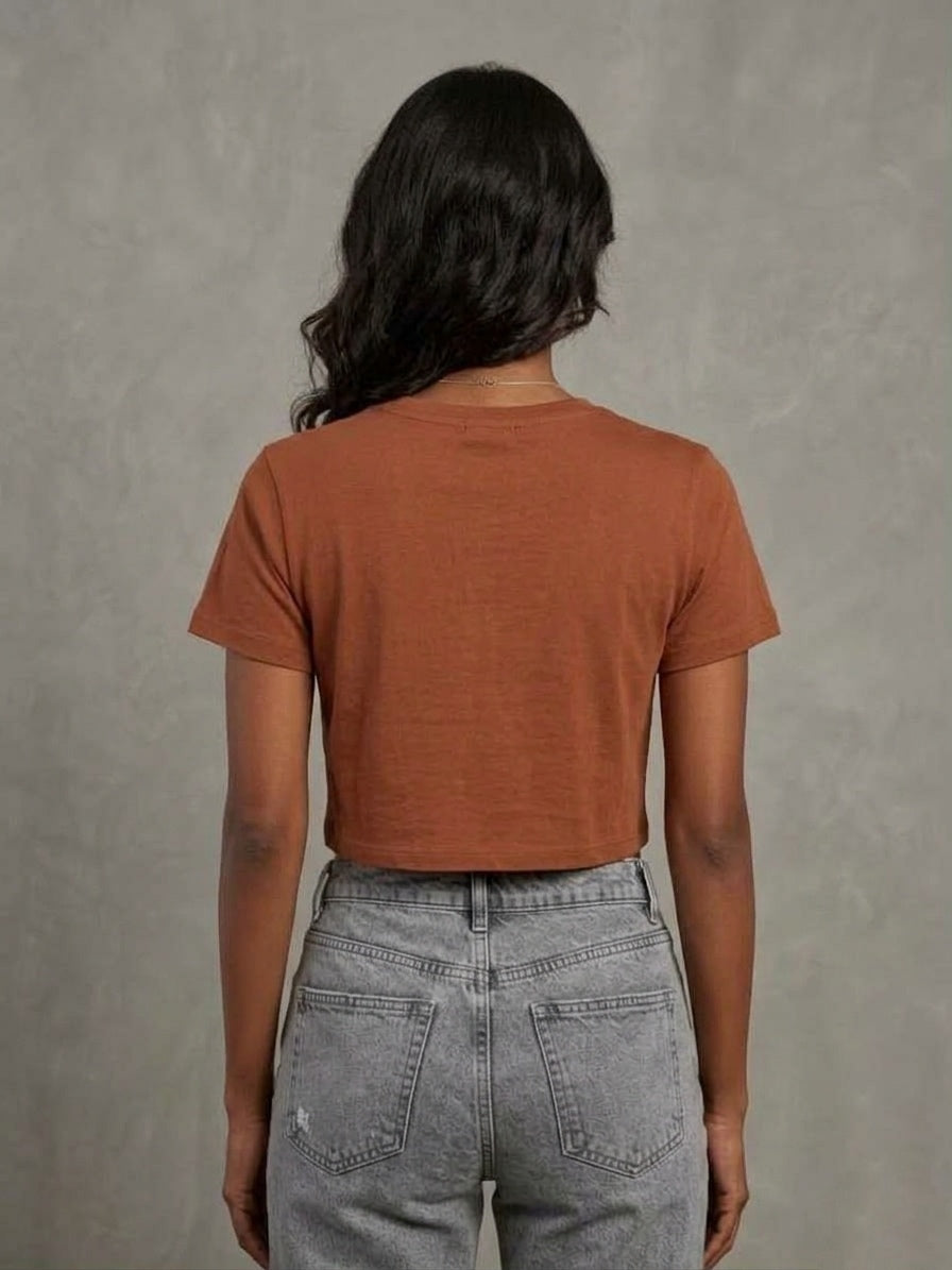 Crew Neck Brown Women's Essential