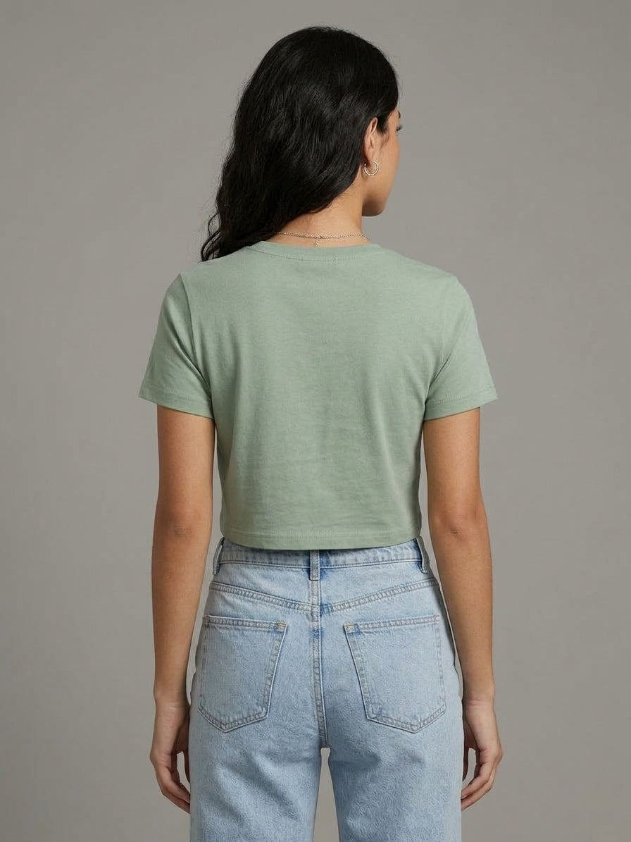 Crew Neck olive Green Women's Essential