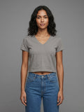 V Neck Dark Grey Basic Women's Essential