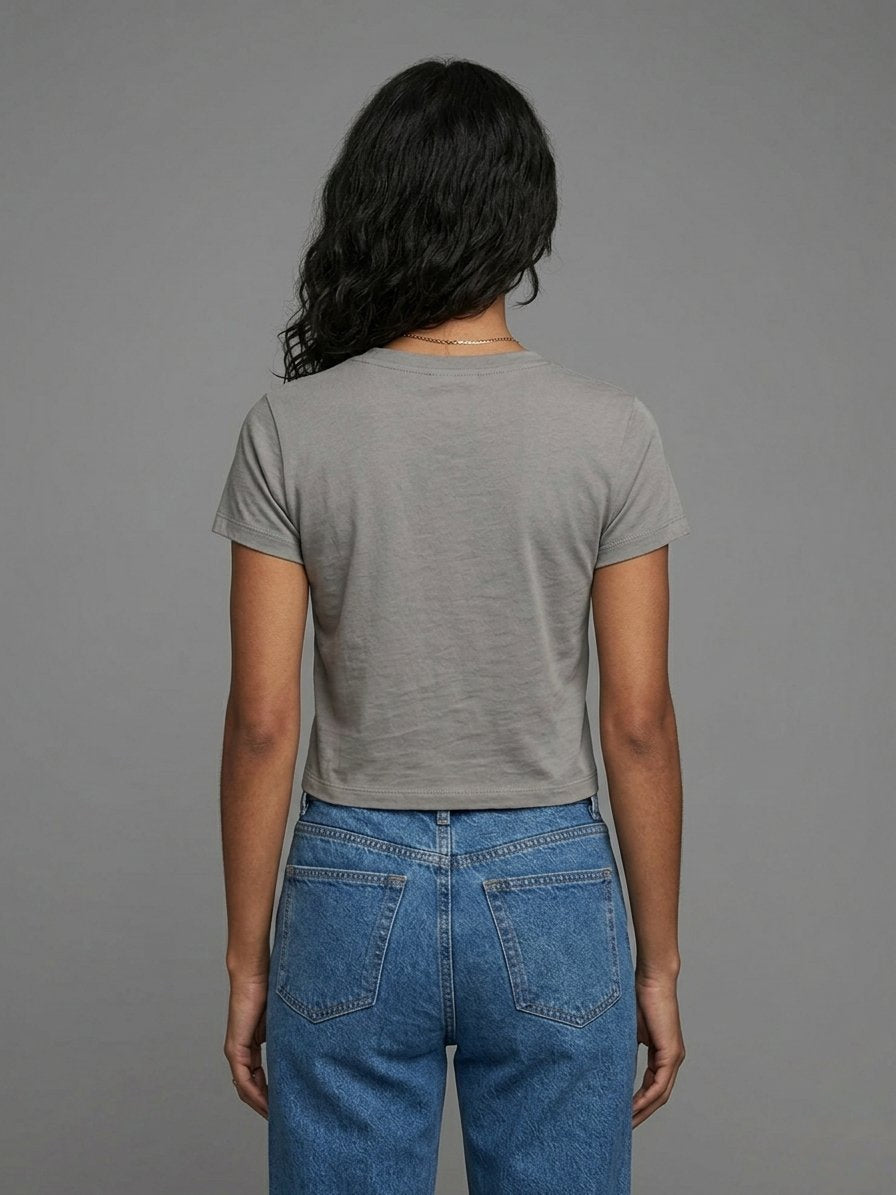 V Neck Dark Grey Basic Women's Essential