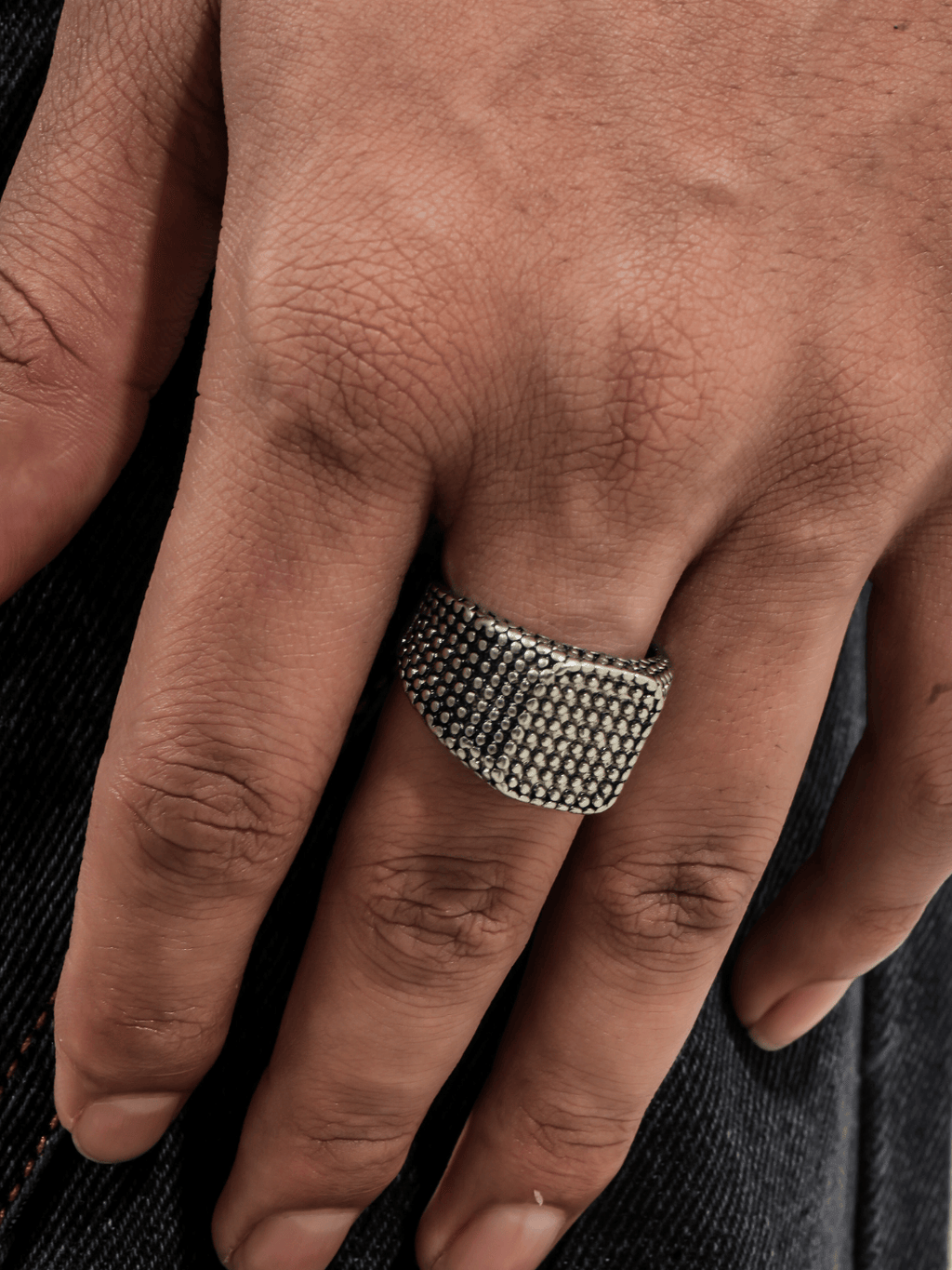 Manaca Obsidian Matrix Ring