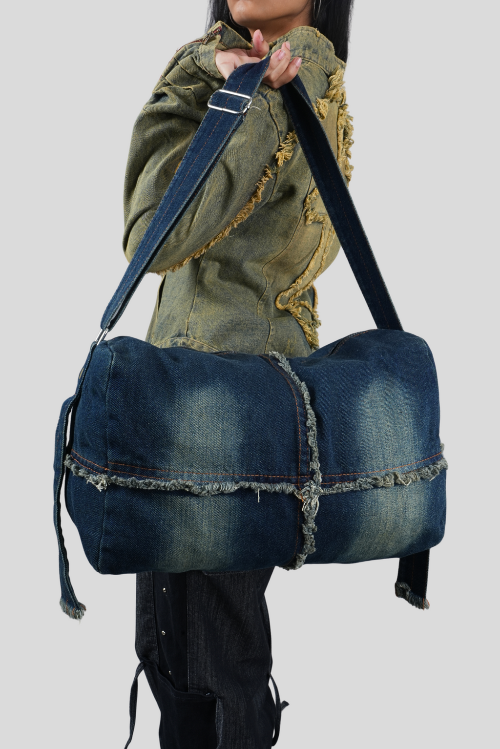 Raw Edge Denim Tote