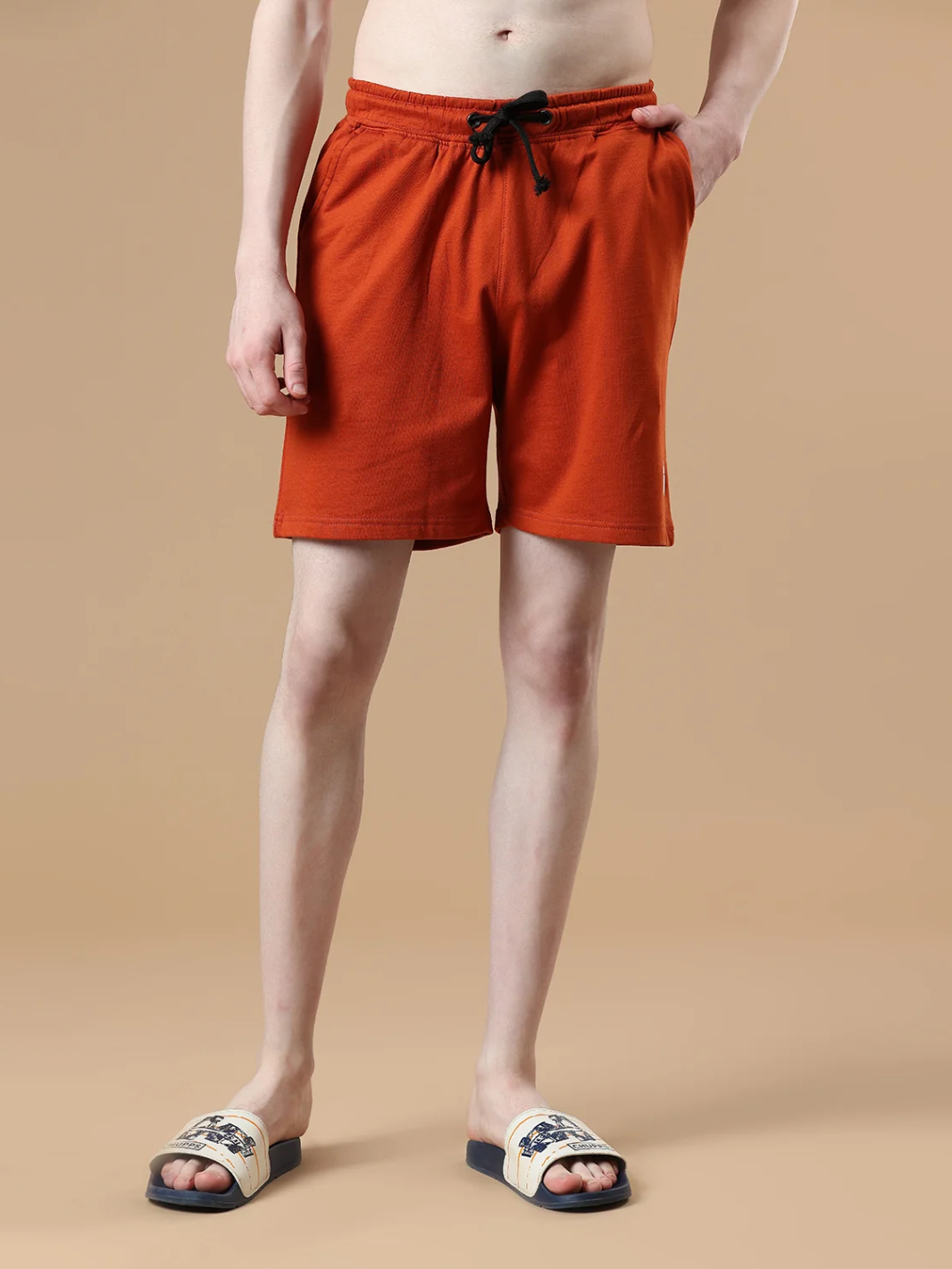 Men's Orange Casual Shorts