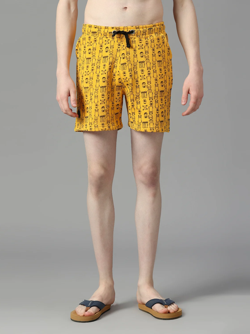 Men's Yellow Casual Shorts