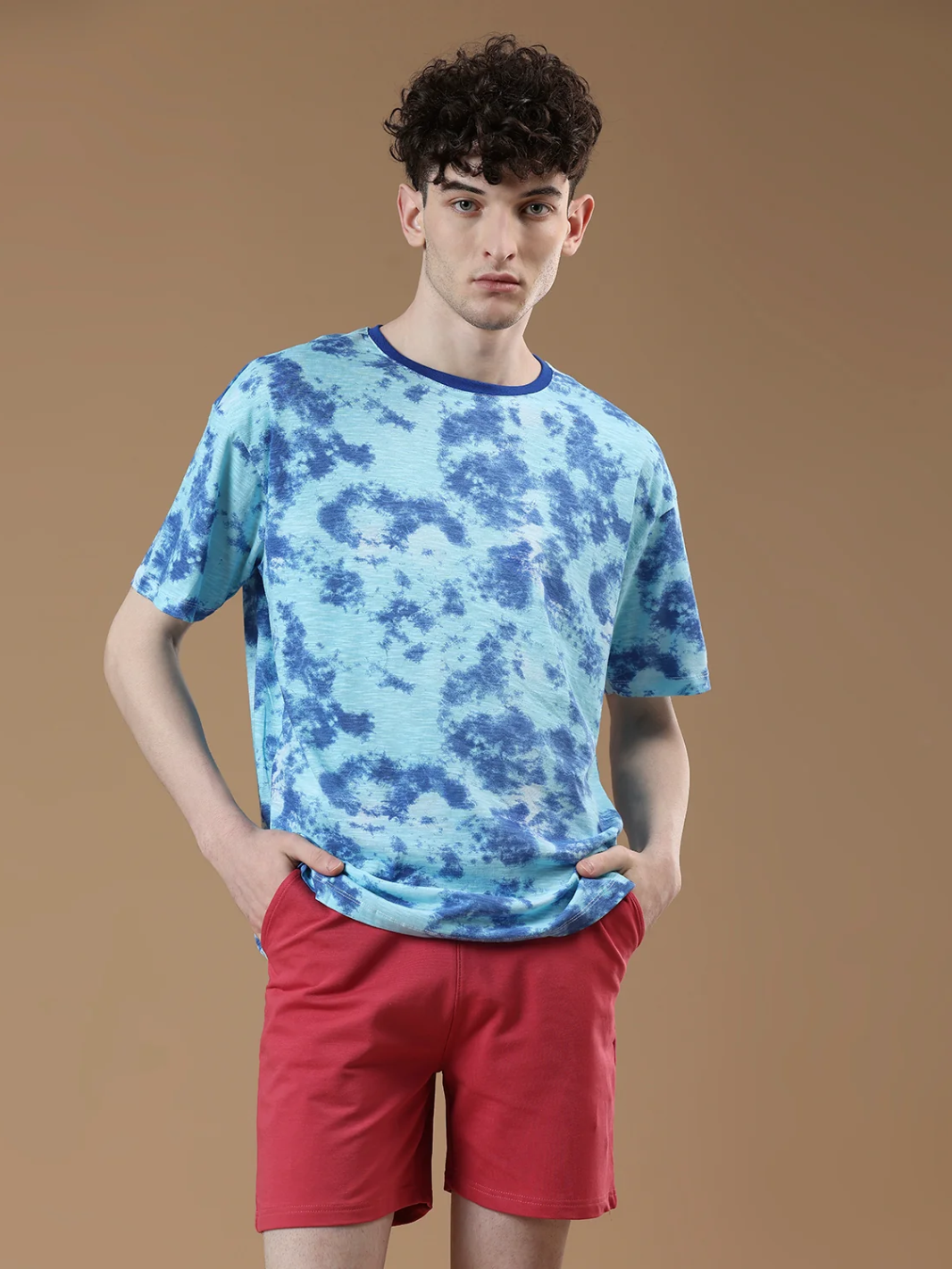 Blue Spots Graphic Printed Men's Regular T-shirt
