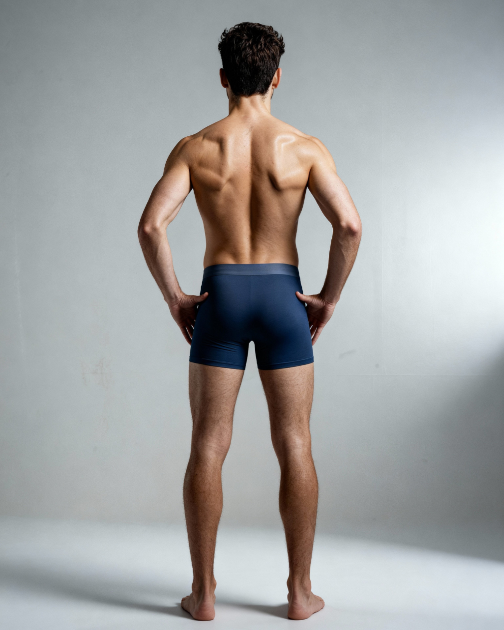 Men V Walks Navy Blue Solid Luxury Elastic Trunk by Manaca