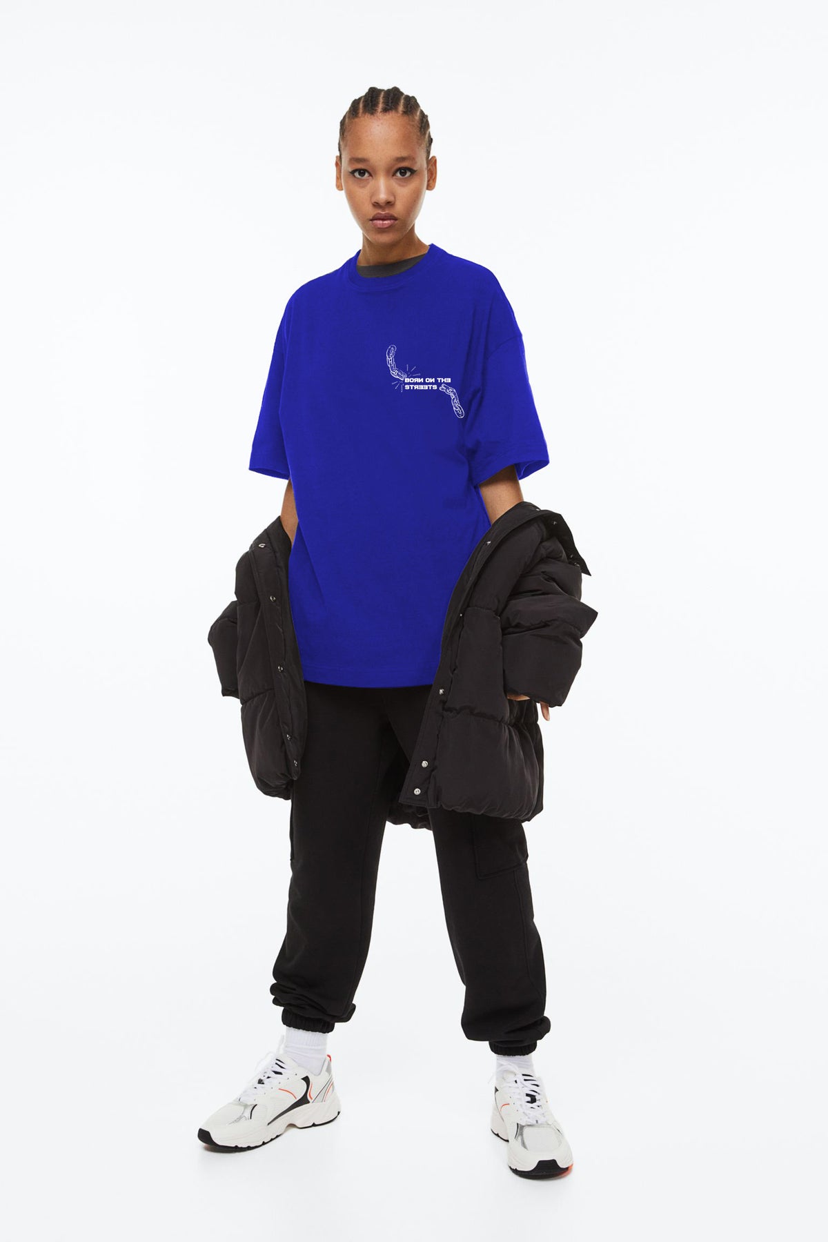 Thumb print oversized tee  Royal blue