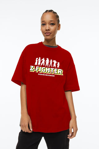 Manaca Red SonGoku Fighter Women Oversized T-shirt