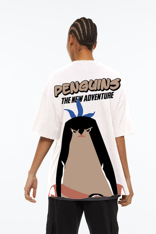 Manaca Penguins Graphic Oversized T-Shirt