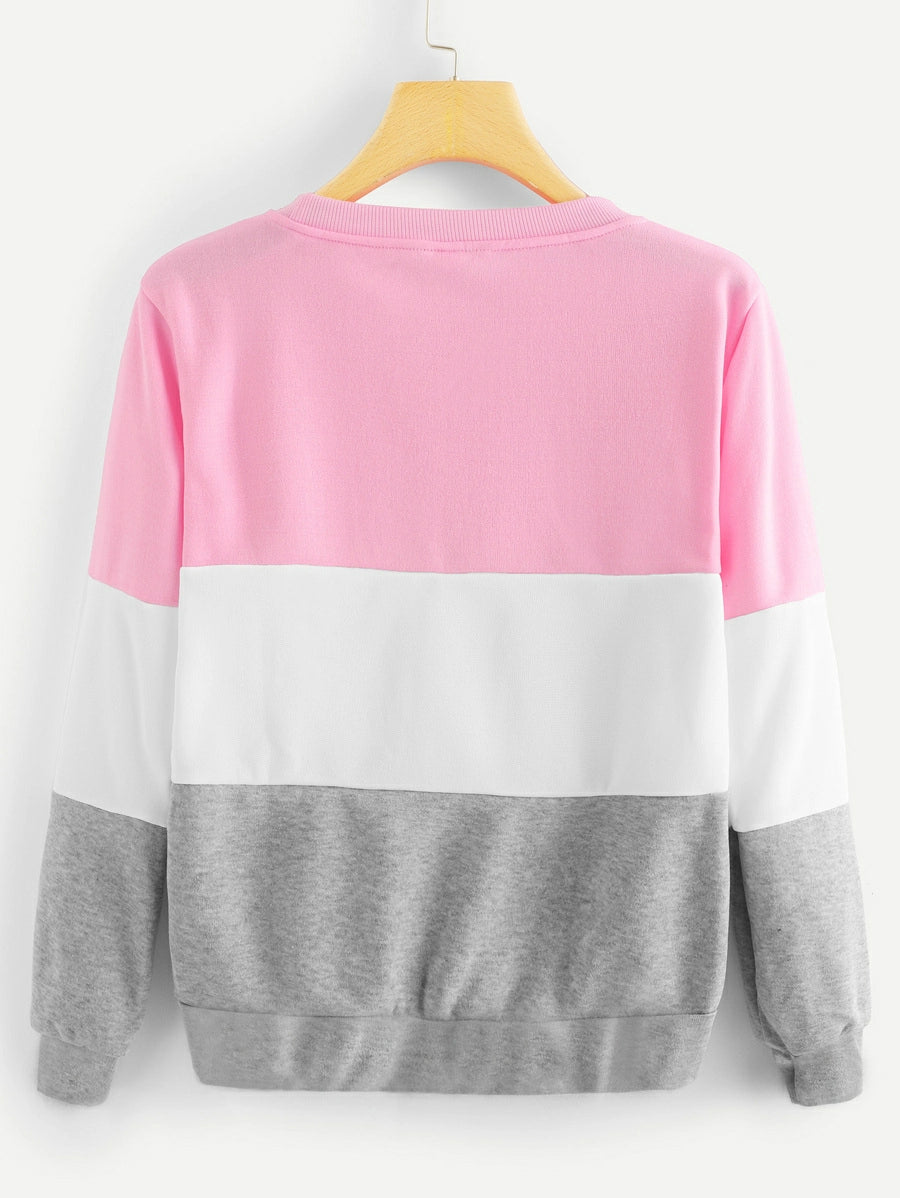 Color Block Letter Graphic Sweatshirt