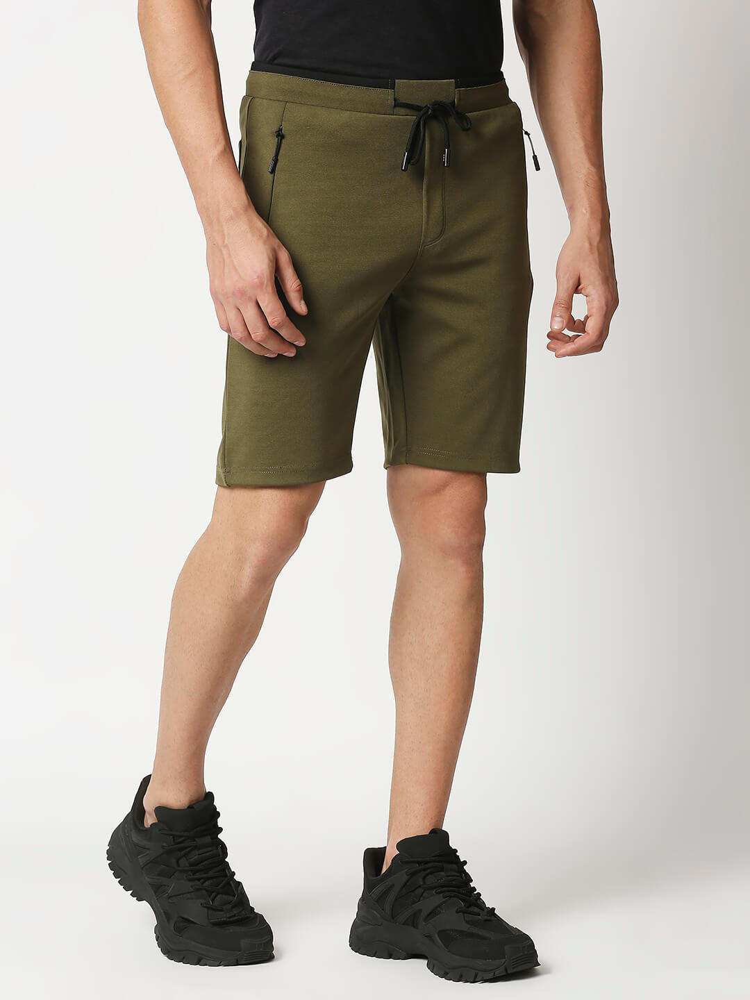Polly Cotton Casual Shorts - Olive